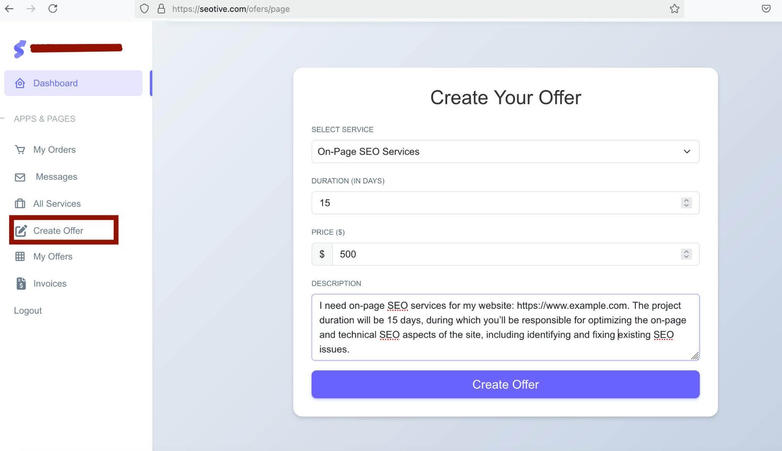 Create Offer
